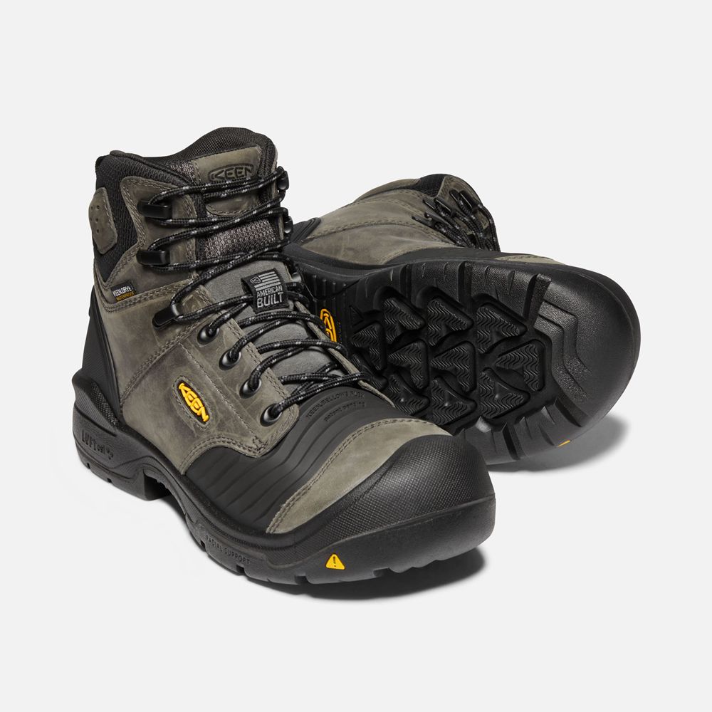 Keen Laarzen Heren Zwart - Portland 6\" Waterproof (Carbon-Fiber Toe) - 85614-SBNQ